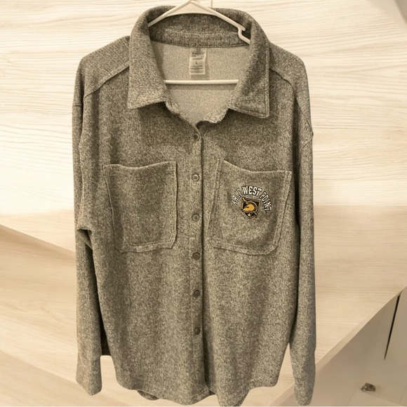 Women’s Army West Point Gray Button Down Shirt Size Large - Picture 1 of 6
